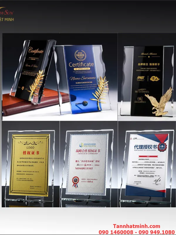 bảng vinh danh, biểu trưng pha lê gỗ (5)