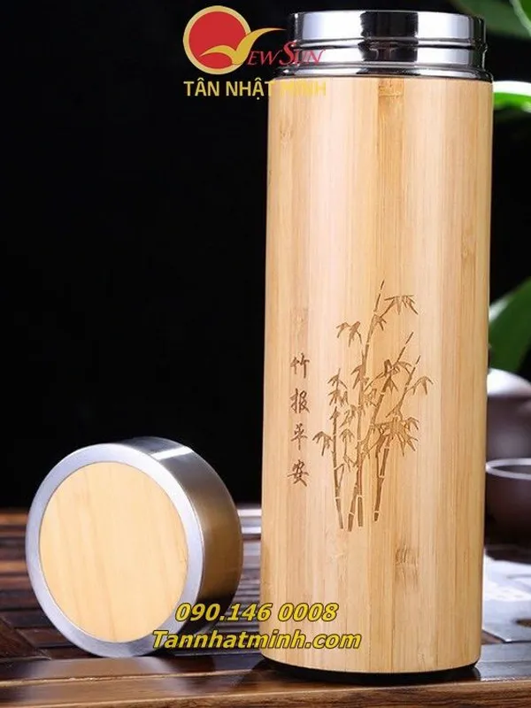 Bình giữ nhiệt gỗ làm quà tặng, khắc logo ( Nhận Đặt SL lớn) 5