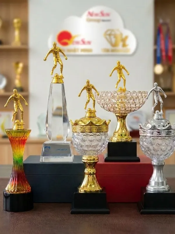 Mẫu Cúp Bóng Đá Lưu Niệm Đẹp Đa Màu 11