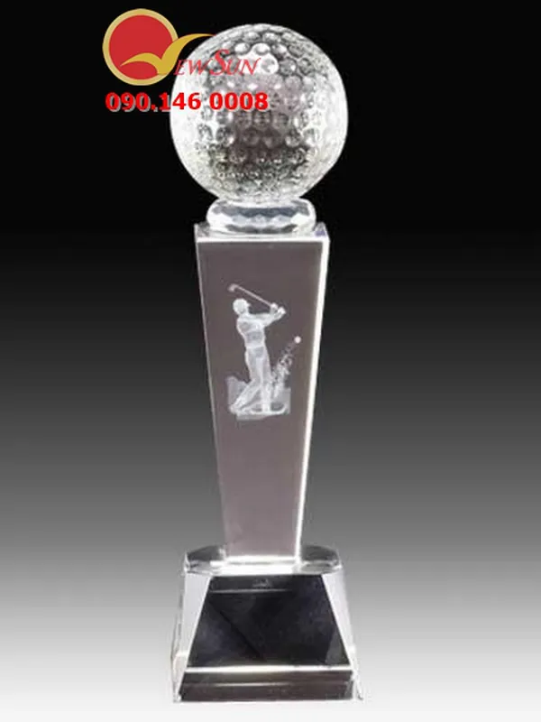 Cúp giải Golf, cúp pha lê golf, Hàng nhập đầy kho- 15 (C) 