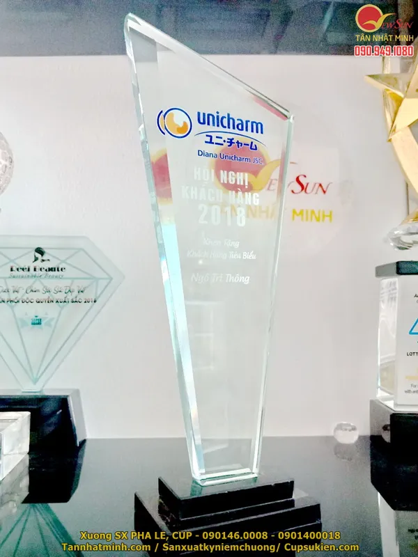 Cúp thủy tinh giá rẻ 15