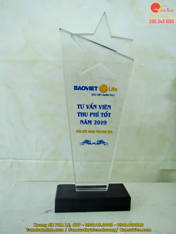 Cúp thủy tinh giá rẻ 22