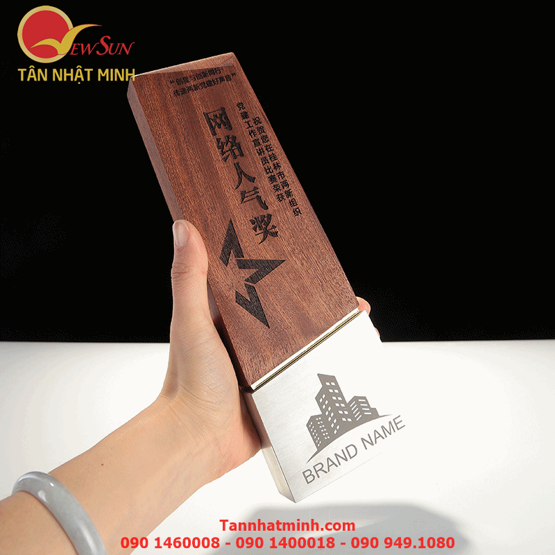 Cúp vinh danh, Cúp gỗ đẹp, Cao cấp -1