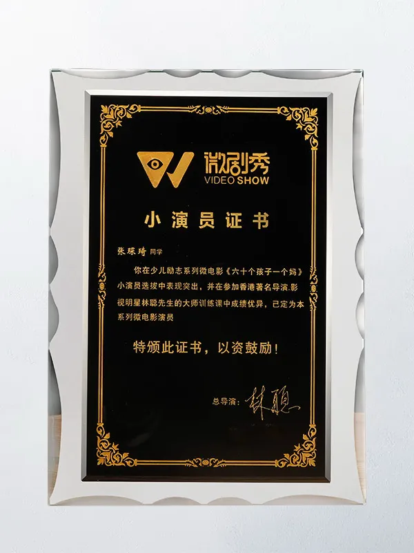 Bảng vinh danh, Kỷ niệm chương biểu trưng pha lê (2)