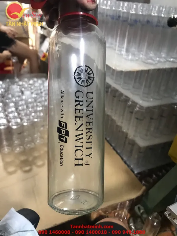 In trên mọi chất liệu, nhận in gia công - trên bình nước tròn