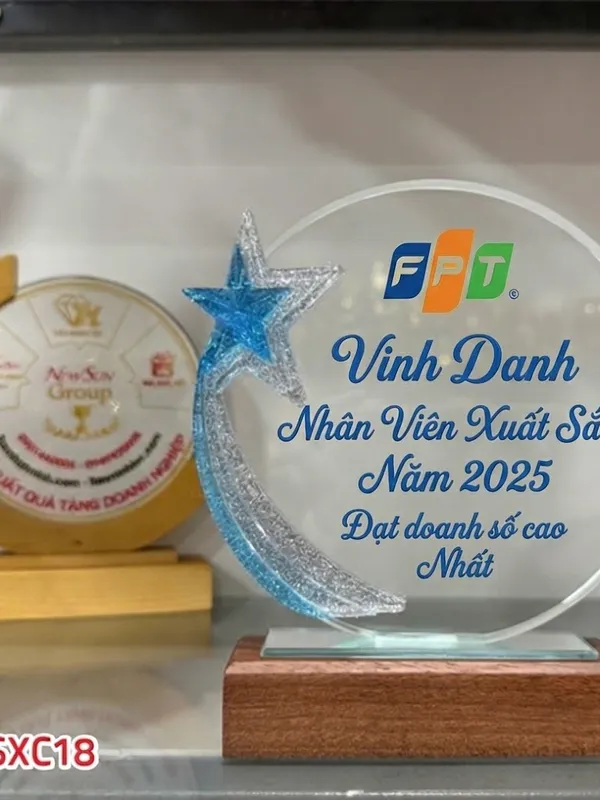 Kỷ niệm chương pha lê, Kỷ niệm chương Tròn gỗ đẹp (4)