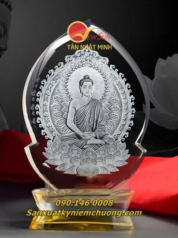 Pha lê 3D may mắn, pha lê phong thủy 