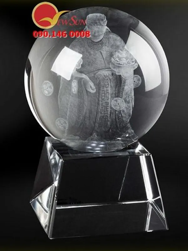 Pha Lê Phong Thủy, Quả Cầu pha lê, Thần Tài - Pha lê in 3d 