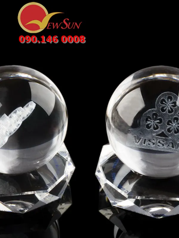 Quả cầu khắc Logo, Pha lê 3d quả cầu