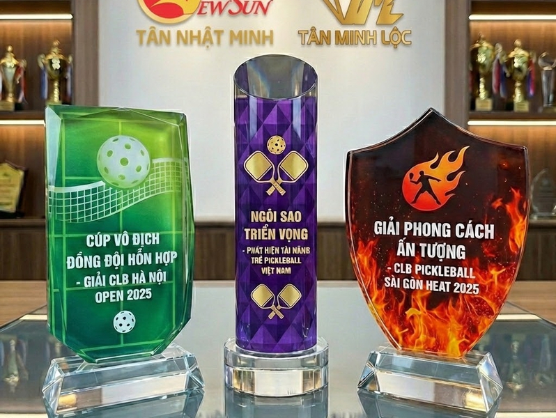 Làm Cúp Pickleball Theo Yêu Cầu – In Ấn Mọi Hình Dáng