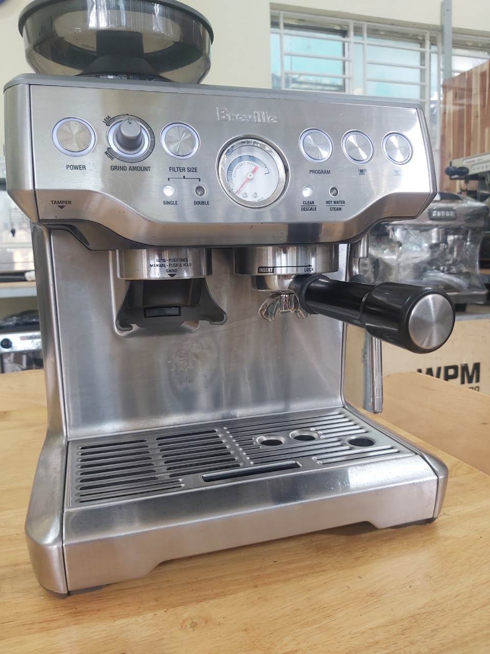 máy pha breville 870 clean descale