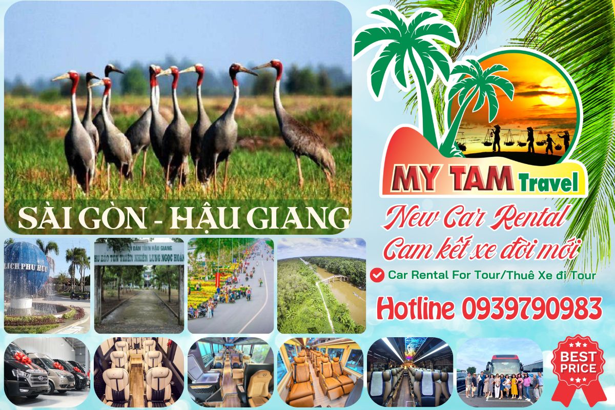 Car rental to Hau Giang 2 Days 1 Night 4-7-16-29-45c Limousine 9-11-15-18-28c