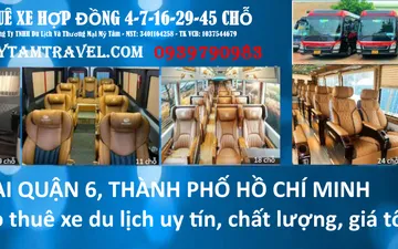 Thuê xe du lịch Quận 6, TPHCM uy tín chất lượng