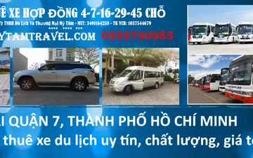 Thuê xe du lịch tại Quận 7, tp Hồ Chí Minh uy tín chất lượng