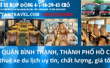 Thuê xe du lịch Quận Bình Thạnh, tp HCM: Tận hưởng chuyến đi thoải mái