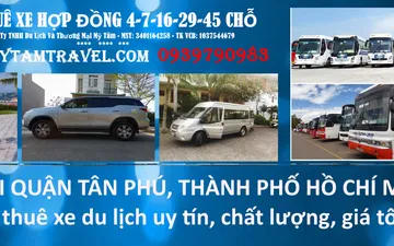 Thuê xe du lịch Quận Tân Phú - Dịch vụ uy tín, chuyên nghiệp