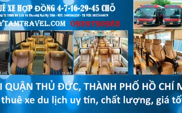 Dịch vụ thuê xe du lịch tại Thủ Đức, TPHCM: uy tín chuyên nghiệp