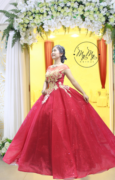 Cho thuê soire áo cưới Voan đỏ My My Bridal
