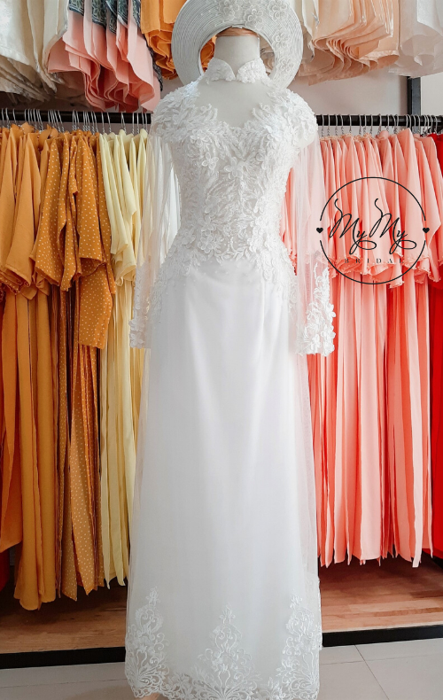 Cho thuê áo dài cô dâu đính kết kim sa big size , hat chai Áo cưới My my