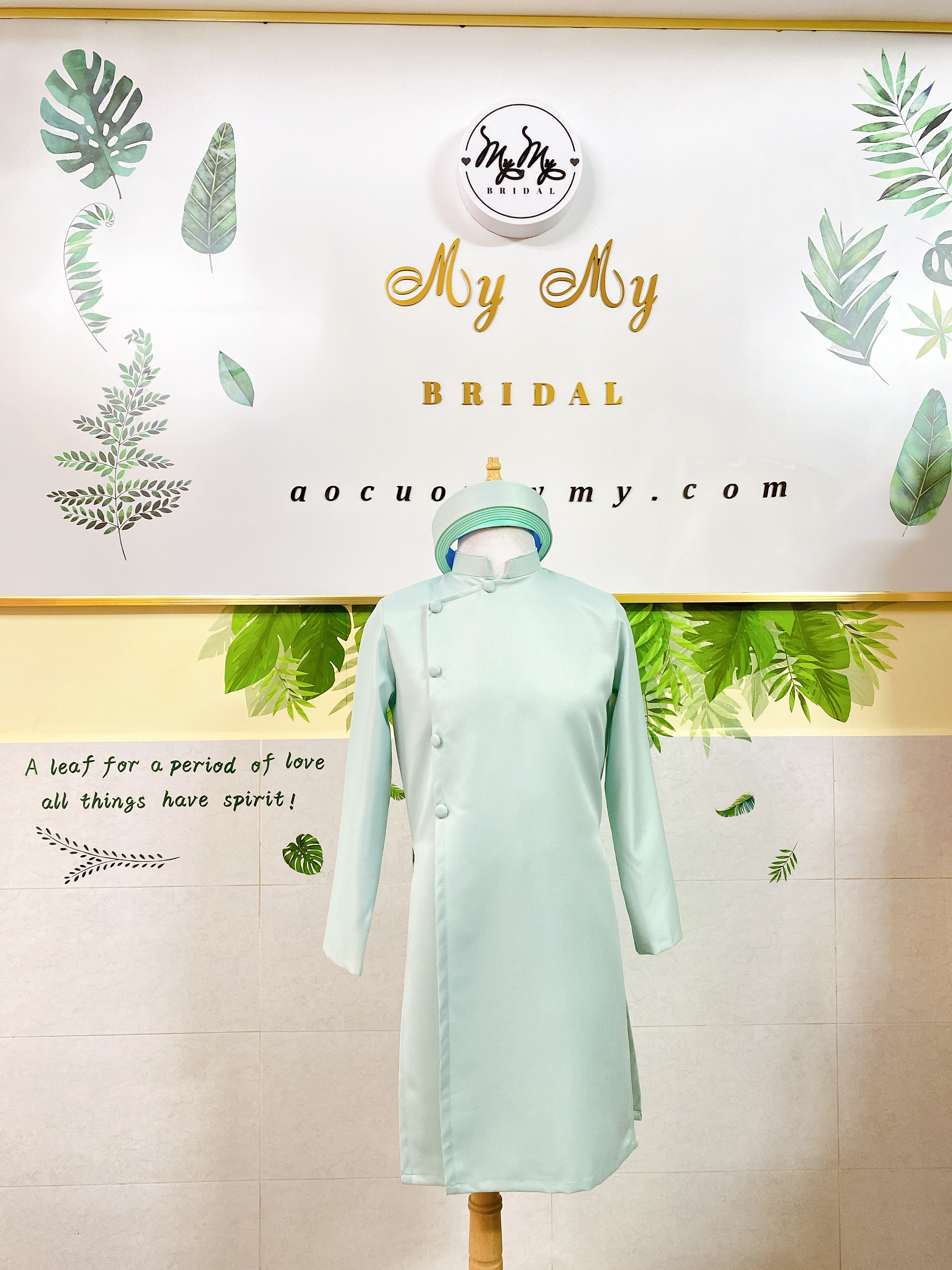 áo dài nam xanh ngọc