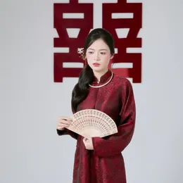 ÁO DÀI CÔ DÂU ĐỎ NGŨ THÂN