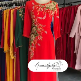ÁO DÀI SUI CAM KẾT HOA