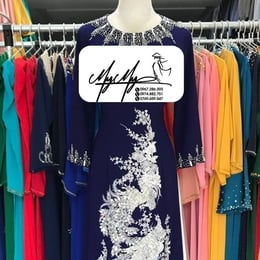 ÁO DÀI SUI XANH THÊU PHƯỢNG HOÀNG TRẮNG