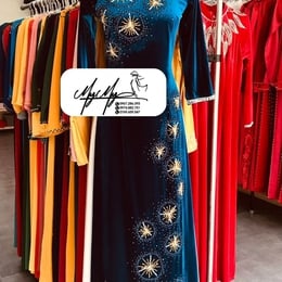 ÁO DÀI BÀ SUI XANH KẾT SAO