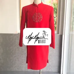 ÁO DÀI CHÚ RỂ ĐỎ HỶ ĐƠN