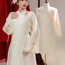 ÁO DÀI CƯỚI CẶP KEM KẾT HOA