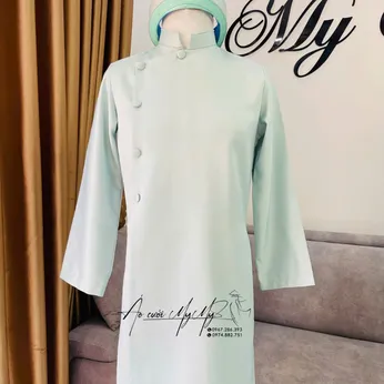 ÁO DÀI BƯNG QUẢ NAM XANH MINT