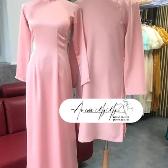 ÁO DÀI BƯNG QUẢ CẶP HỒNG TRUYỀN THỐNG