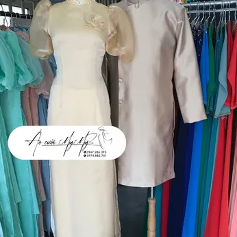 ÁO DÀI BƯNG QUẢ CẶP BE TAY BỒNG