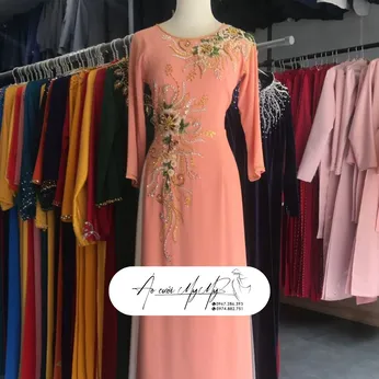 ÁO DÀI SUI CAM ĐÍNH KẾT HOA