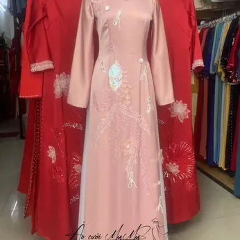 ÁO DÀI SUI HỒNG ĐÍNH KẾT CHUỒN CHUỒN