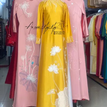 ÁO DÀI BÀ SUI THÊU HOA