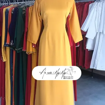 ÁO DÀI BÀ SUI VÀNG ĐỒNG TRƠN