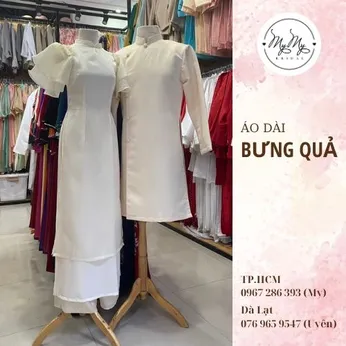 ÁO DÀI BƯNG QUẢ CẶP KEM CÁNH TIÊN