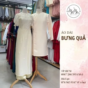 ÁO DÀI BƯNG QUẢ CẶP KEM KẾT HOA