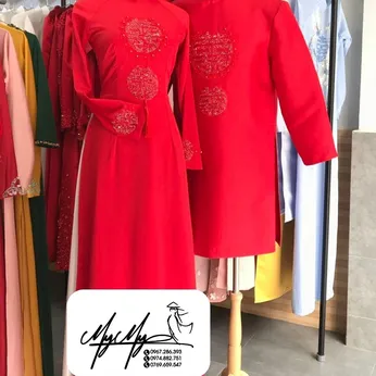 ÁO DÀI CẶP ĐỎ HAI CHỮ HỶ