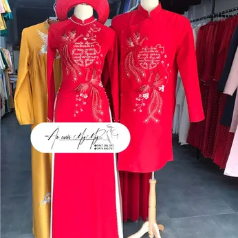 ÁO DÀI CẶP ĐỎ PHƯỢNG HOÀNG