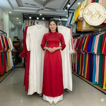 ÁO DÀI NỮ ĐỎ TRƠN
