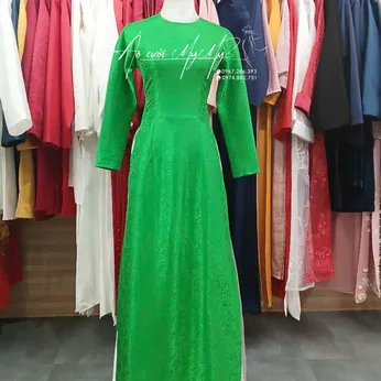ÁO DÀI NỮ XANH GẤM