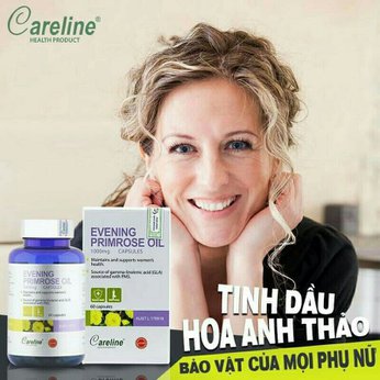 Careline Evening Primrose Oil 1000mg - Tinh dầu hoa anh thảo giúp tăng cường sức khỏe da và nội tiết