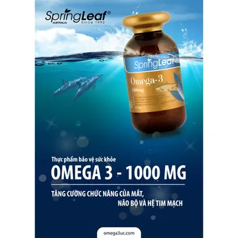 Dầu cá Spring Leaf Omega 3 1000mg – Tăng Cường Chức Năng Của Mắt, Não Bộ Và Hệ Tim Mạch