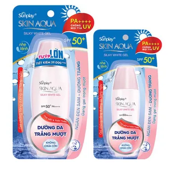 Gel chống nắng dưỡng trắng mịn Sunplay Skin Aqua Silky White 30gr
