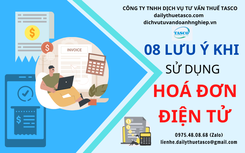 08 lưu ý khi sử dụng hoá đơn điện tử