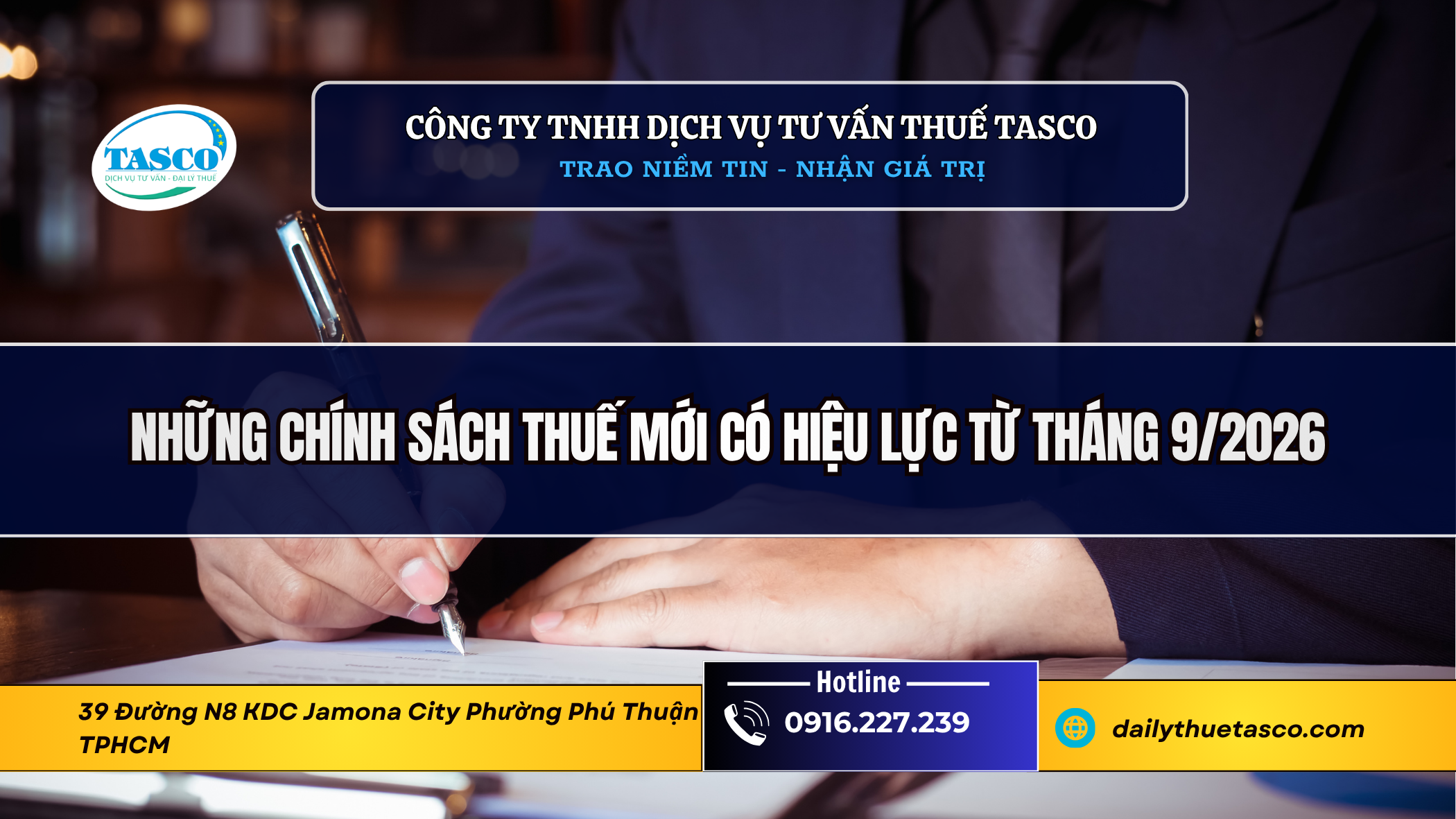 Những chính sách thuế mới có hiệu lực từ tháng 9/2026 Những chính sách thuế mới có hiệu lực từ tháng 9/2026