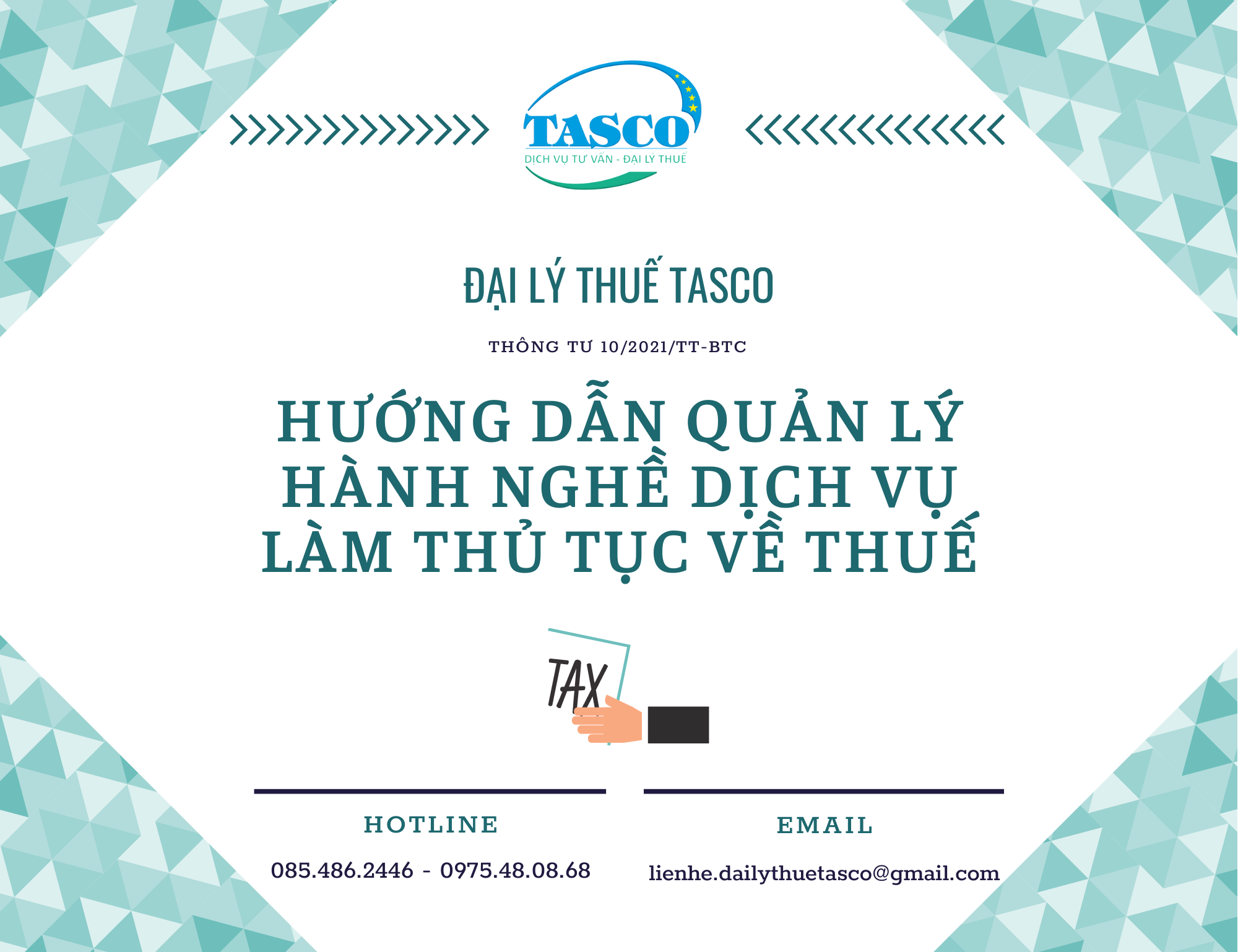 Thông tư hướng dẫn quản lý hành nghề dịch vụ làm thủ tục về thuế