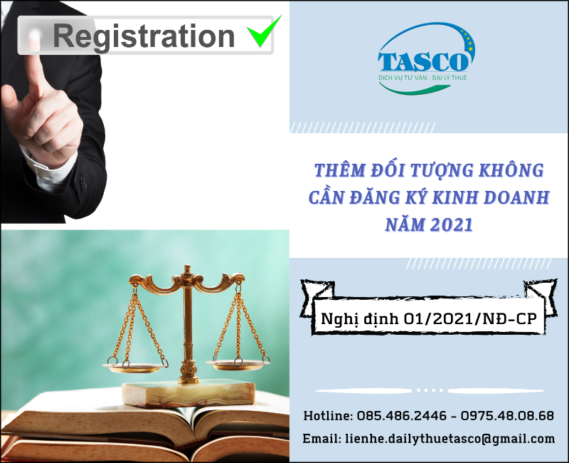 Thêm đối tượng không cần đăng ký kinh doanh từ năm 2021